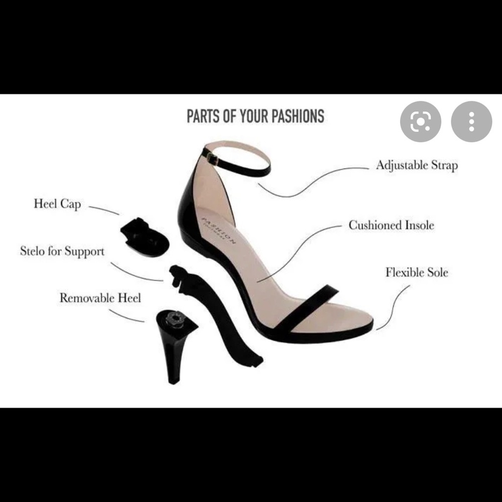 Pashion Footwear convertible heel - Coal Leather Stiletto 4 Inch - 6.5